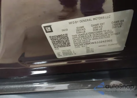 2018 Buick Enclave Premium z USA, uszkodzony, nr VIN 5GAEVBKW3JJ242301